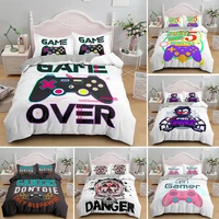 gift for boys single double duvet cover set bed game elements gamepad printed king queen bedding sets 14 size