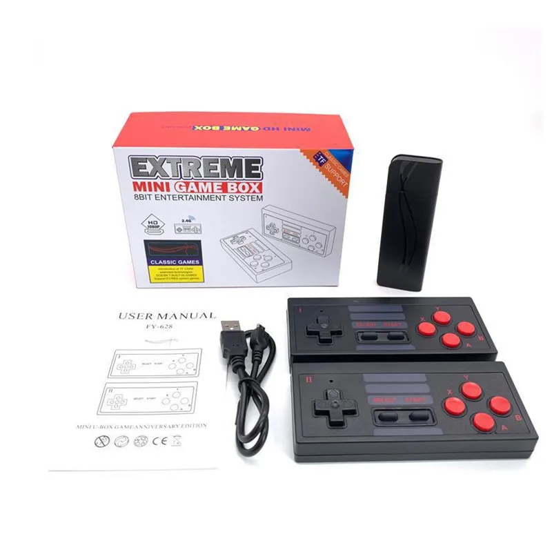 Беспроводная мини-приставка для ТВ и видеоигр 628 встроенных классических игр 4K HD