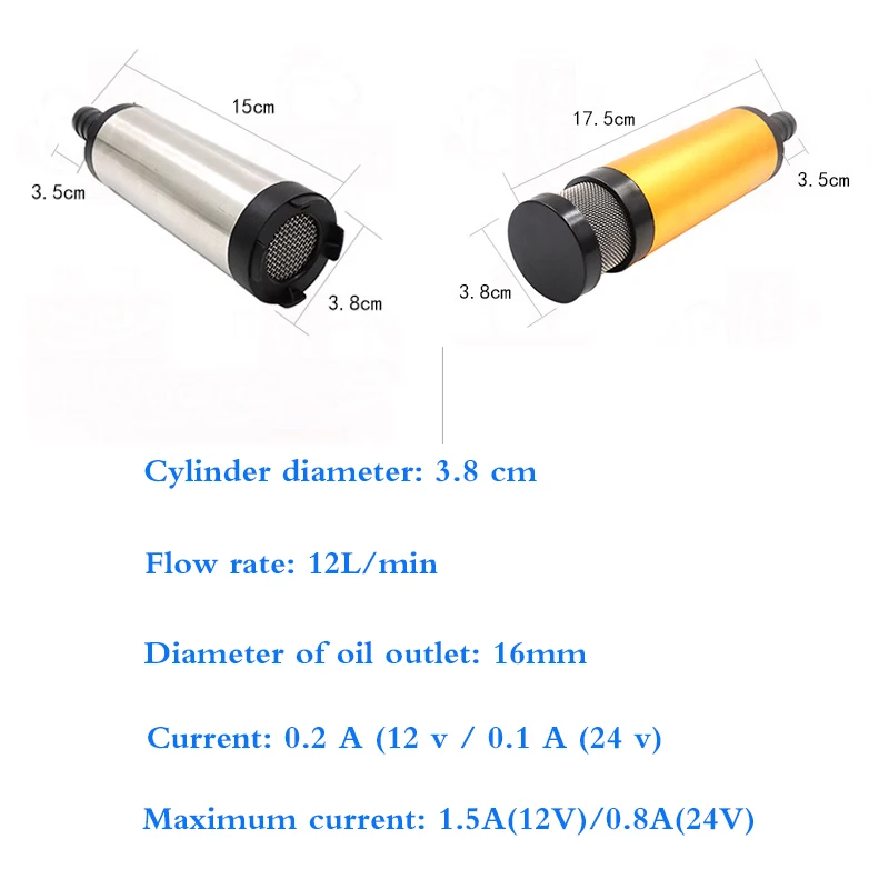 Погружной водяной насос 12 В постоянного тока алюминиевый для перекачки
