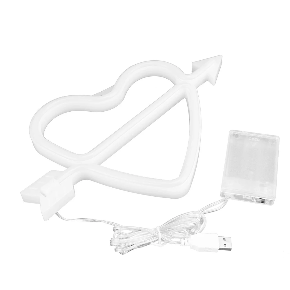 

Neon Heart shape Sign Night Lights Battery or USB Operated Neon Wall lamp for Christmas Birthday Wedding Party