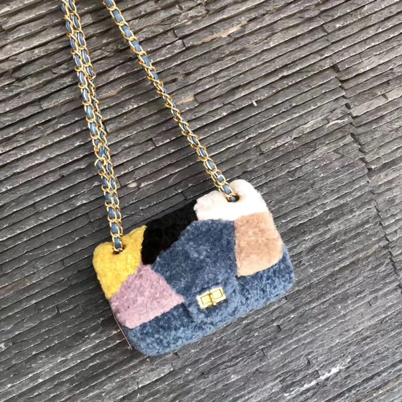 

Lamb Wool Ladies Diagonal Handbags 2021 New Simple and Versatile Chain One-shoulder Messenger Bag Ladies Purses and Handbags gg