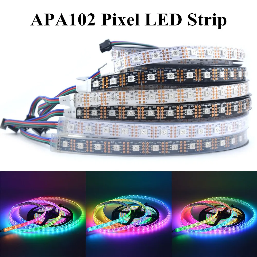 Светодиодная Пиксельная лента APA102 SK9822 Smart RGB 1 м/5 м 30/60/72/96/144 светодиодов s