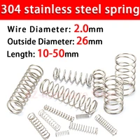 304 stainless steel compression spring return spring steel wire diameter 2 0mm outside diameter 26mm pressure spring 510 pcs