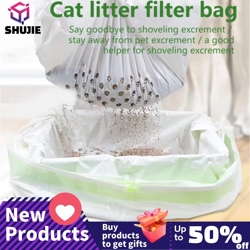 

7Pcs/Pack Portable Cat Litter Filter Bag Household Hygiene Reusable Puppy Litter Box Tray Home Pet Accessories 2022 New