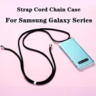 Чехол с ремешком и цепочкой для Samsung Galaxy S21, S20, S20FE Ultra Plus, противоударный чехол для Samsung A32, A12, A42, A31, A51, чехол с ремешком