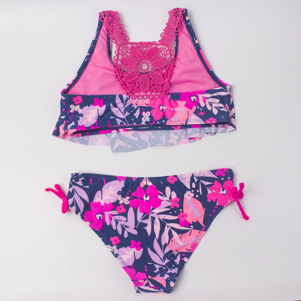 Богемный стиль Детские бикини с принтом для девочек модель 2023 года Летнее