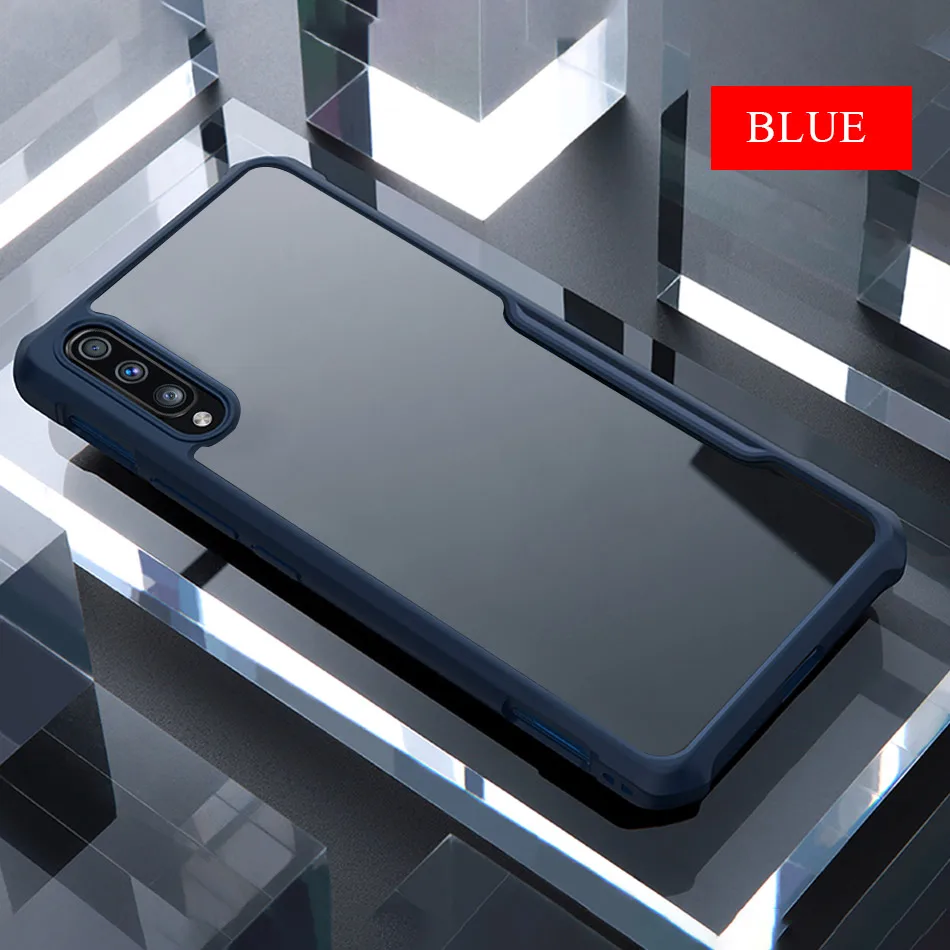 Blue Роскошный бронированный противоударный мягкий бампер чехол для samsung Galaxy A10 A20E A30 A40 A50 A70 M10 M20 M30 силиконовый защитный чехол для телефона чехол - Цвет: Blue