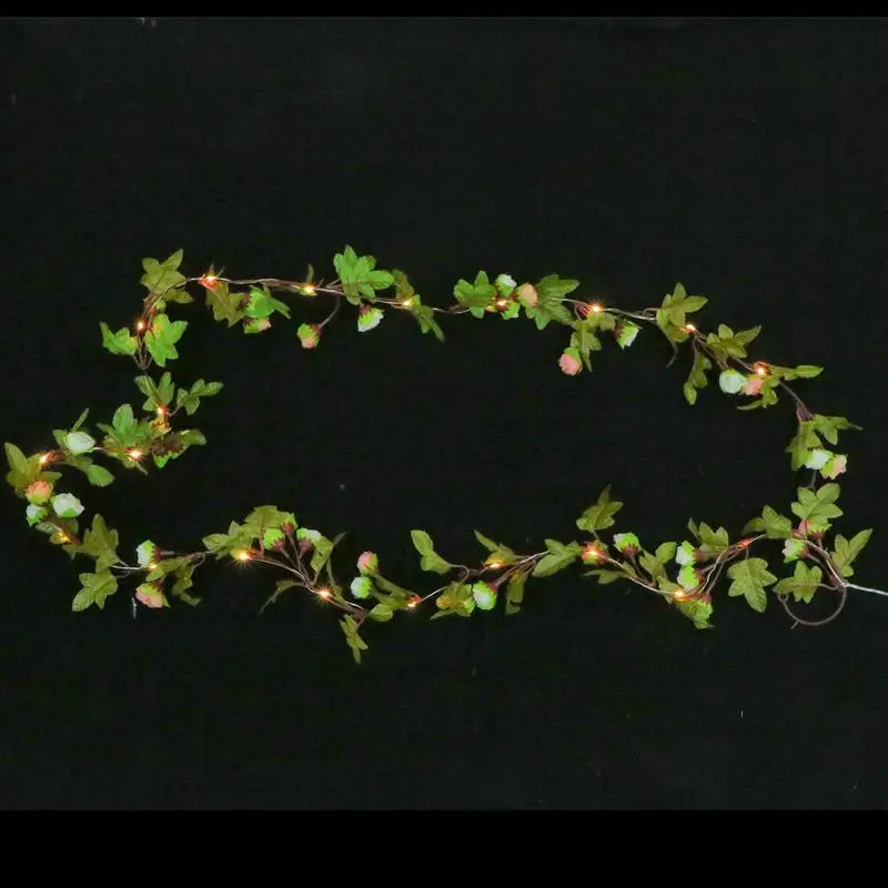 

1PC Simulation Rose Rattan Light String LED Lamp String Decor (2.2M Battery Box)