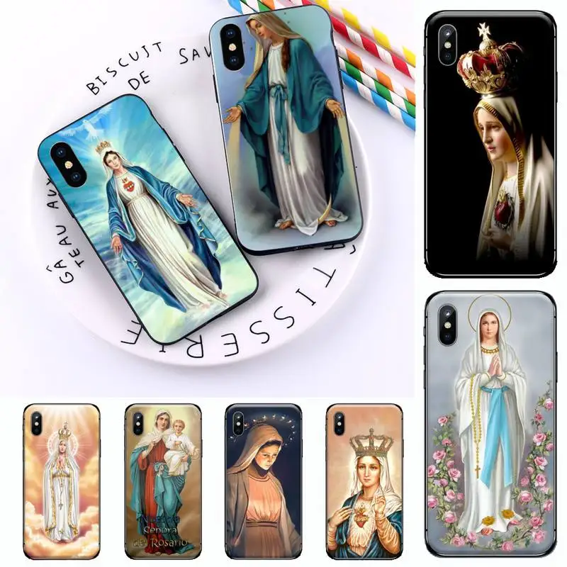 

Bless Virgin Mary retro painting Phone Case for iPhone 11 12 mini pro XS MAX 8 7 6 6S Plus X 5S SE 2020 XR