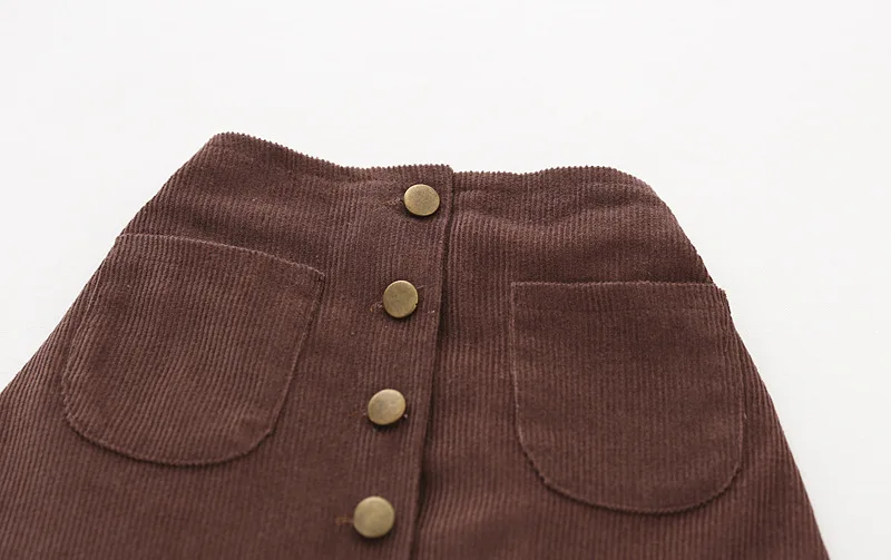 Детские юбки-пачки для девочек Однотонная юбка-пачка на пуговицах Детская одежда