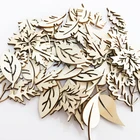 50 шт., деревянные подвесные фишки в виде листьев