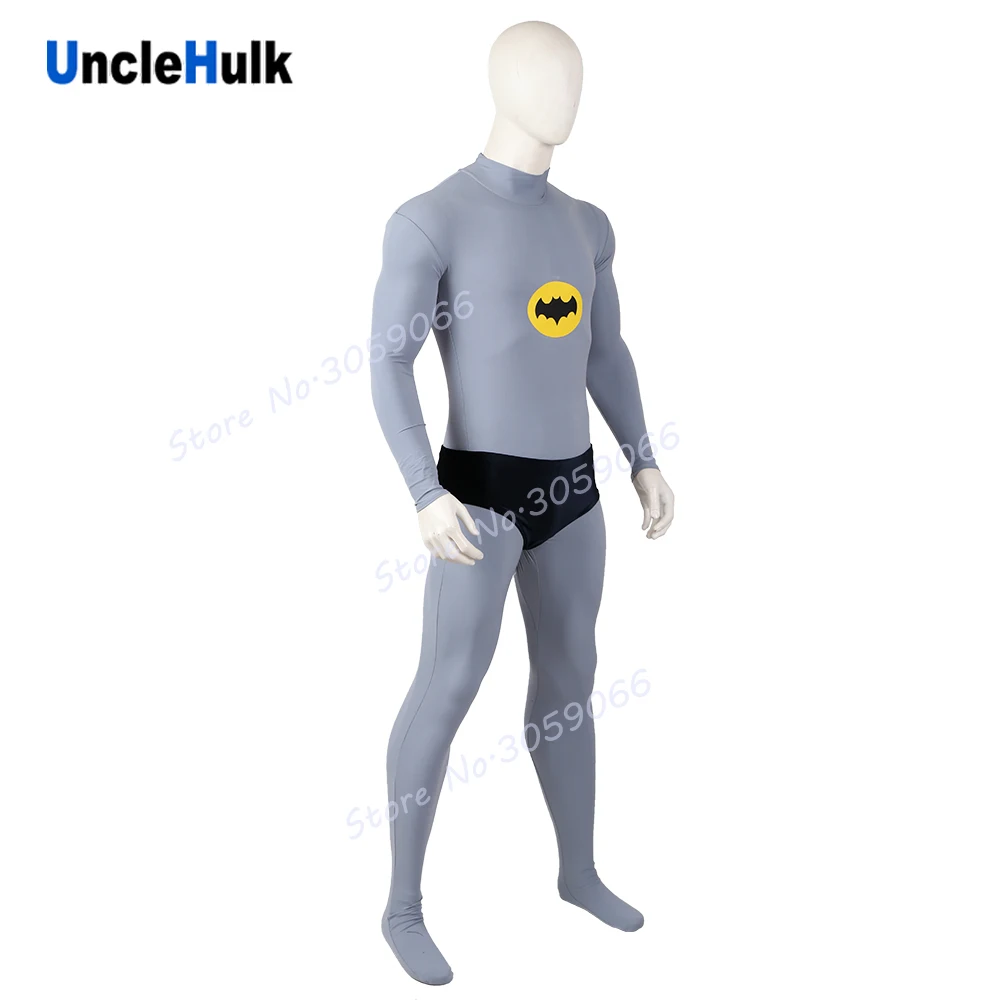 Костюм для косплея Bat 1966 серый костюм-боди трусы и плащ | UncleHulk Тематическая одежда