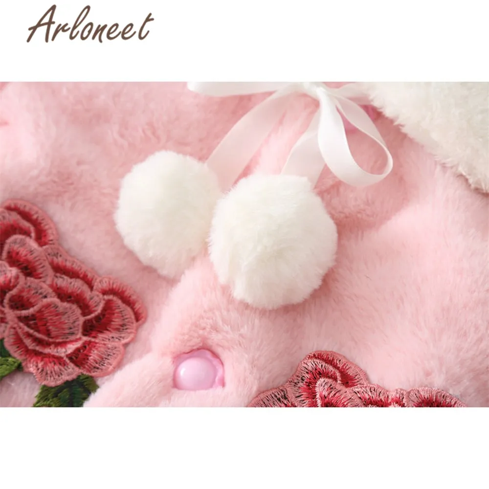 ARLONEET пальто для маленьких девочек теплая зимняя плотная с цветочным принтом