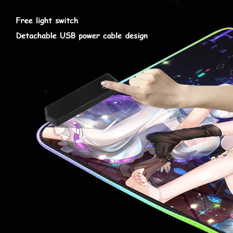 XGZ популярные аниме Fate пользовательские большой RGB коврик для мыши черный замок