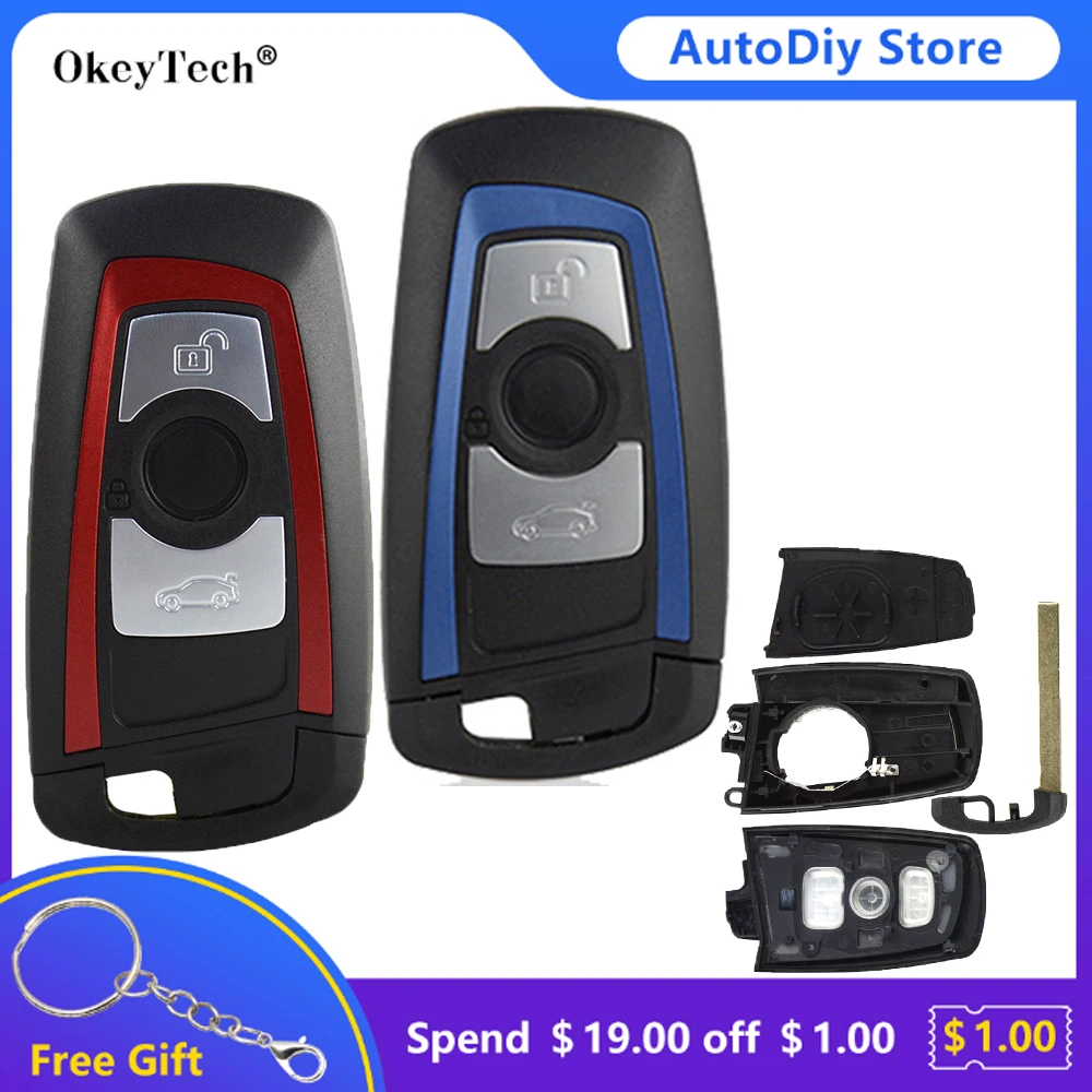 Okeytech 3 кнопки дистанционный умный Автомобильный ключ оболочка для BMW CAS4 F 5 7 серия