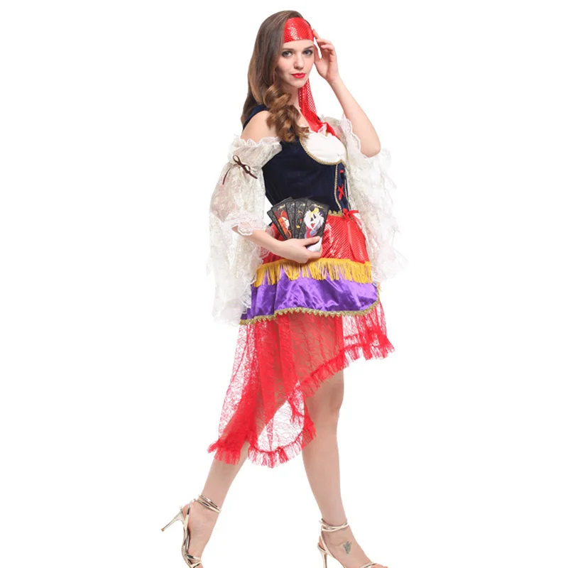 Красный Женский пиратский костюм на Хэллоуин воин косплей карнавал Пурим парад
