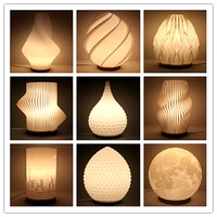 contemporary 3d environmental protection white table lamp art wood base bedroom bedside household desk lamp