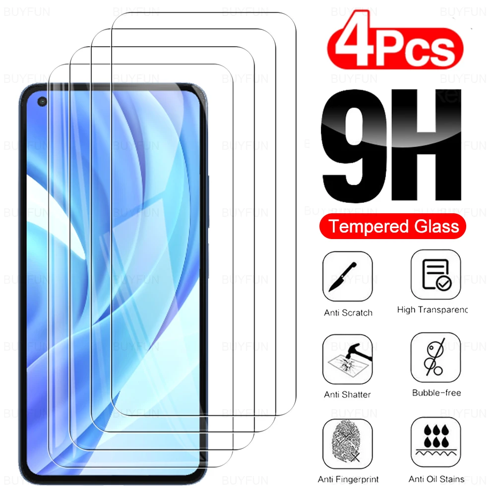 

4PCS 9H Tempered Glass Case For Xiaomi Mi 11 Lite Screen Protector For Xiamoi 11Lite NE 5G 11i 11T Pro Protective Film Cover
