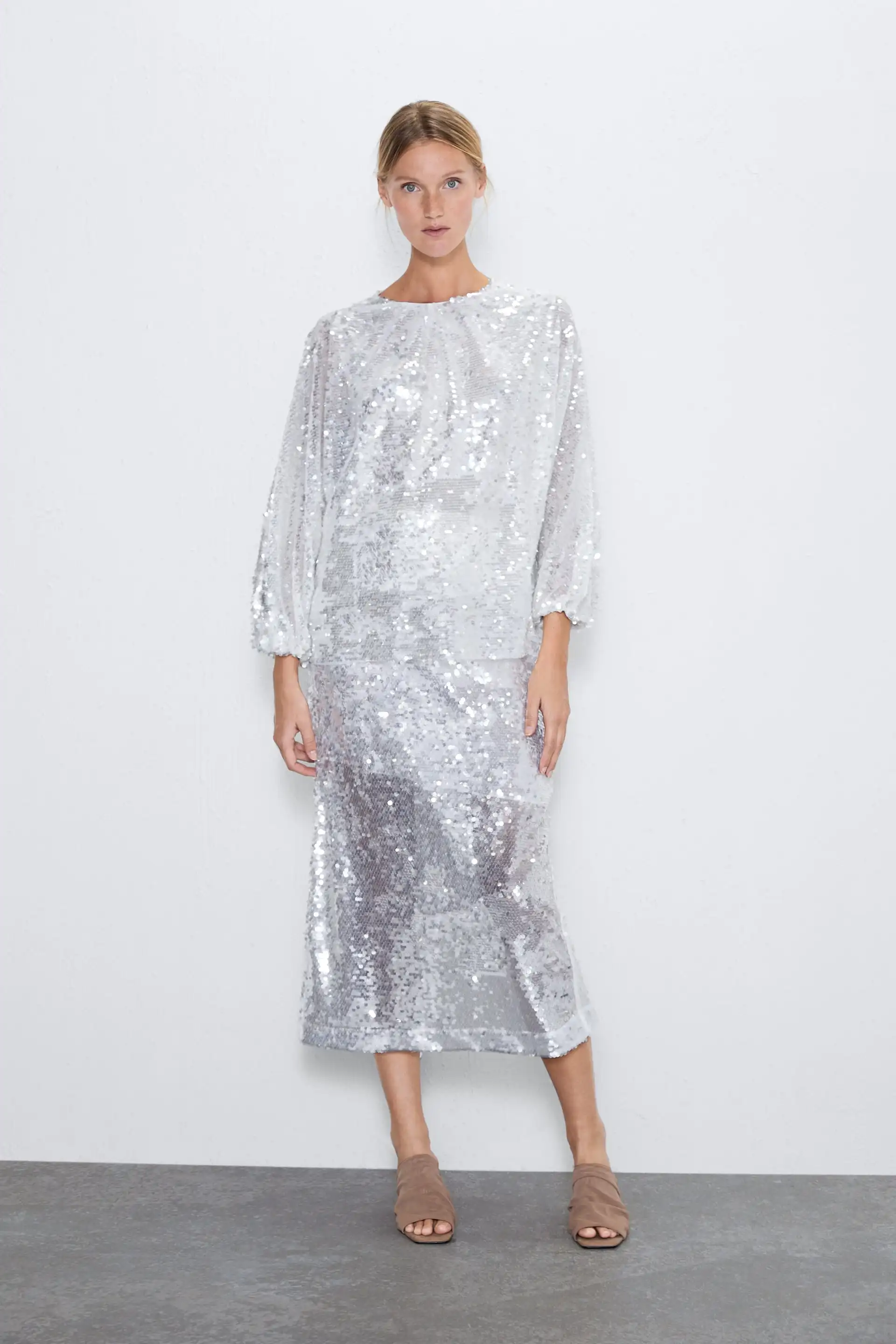 Женская юбка карандаш с блестками короткая облегающая вечерняя прямая Клубная