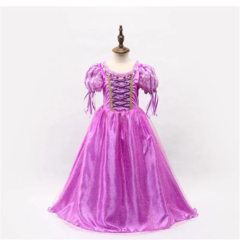 Rapunzel D Детские платья принцессы Софии и Рапунцель для девочек; бальное платье; Длинные вечерние платья; одежда для детей; Детский карнавальный костюм на Хэллоуин - Цвет: Rapunzel D