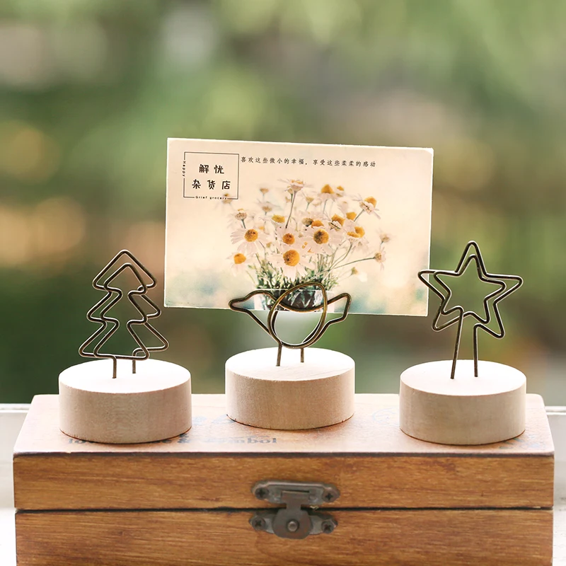3/5 шт. деревянный держатель для карт и сообщений|Подставки хранения стеллажи| |