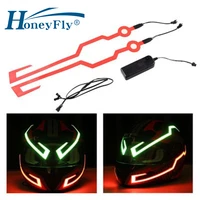 honeyfly one pair of led helmet motorcycle light waterproof riding signal strip flashing durable kit diy cool lamp