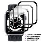 Полный закругленный протектор экрана для Apple Watch, версии 6 5 4 3 SE 38 мм 42 мм анти-синяя пленка для наручных часов iWatch, 40 мм 44 (не калёное Стекло)