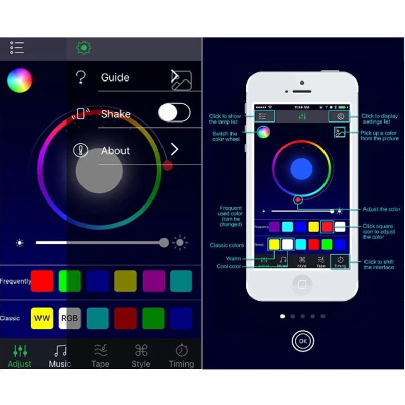 6 в 1 8 м звуковая активная EL неоновая подсветка для салона автомобиля RGB светодиодный свет салона автомобиля Многоцветный Bluetooth телефон управление атмосферным светом 12 В