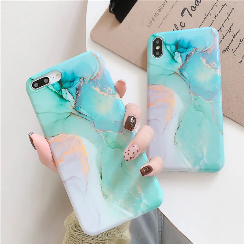 Smooth Soft IMD Marble Case For iphone 11 Pro Max Back Cover X XS XR 6 S 6S 7 8 Plus Silicone Phone Coque Capa |