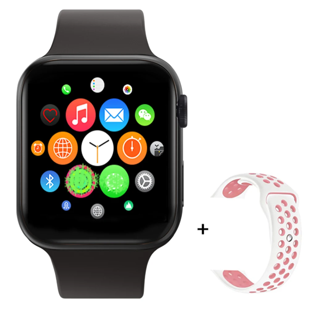 Black add strap IWO 11 умные часы серии 5 1:1 44 мм gps Bluetooth Беспроводная зарядка спортивные фитнес-трекер умные часы для Apple Watch iPhone - Color: Black add strap