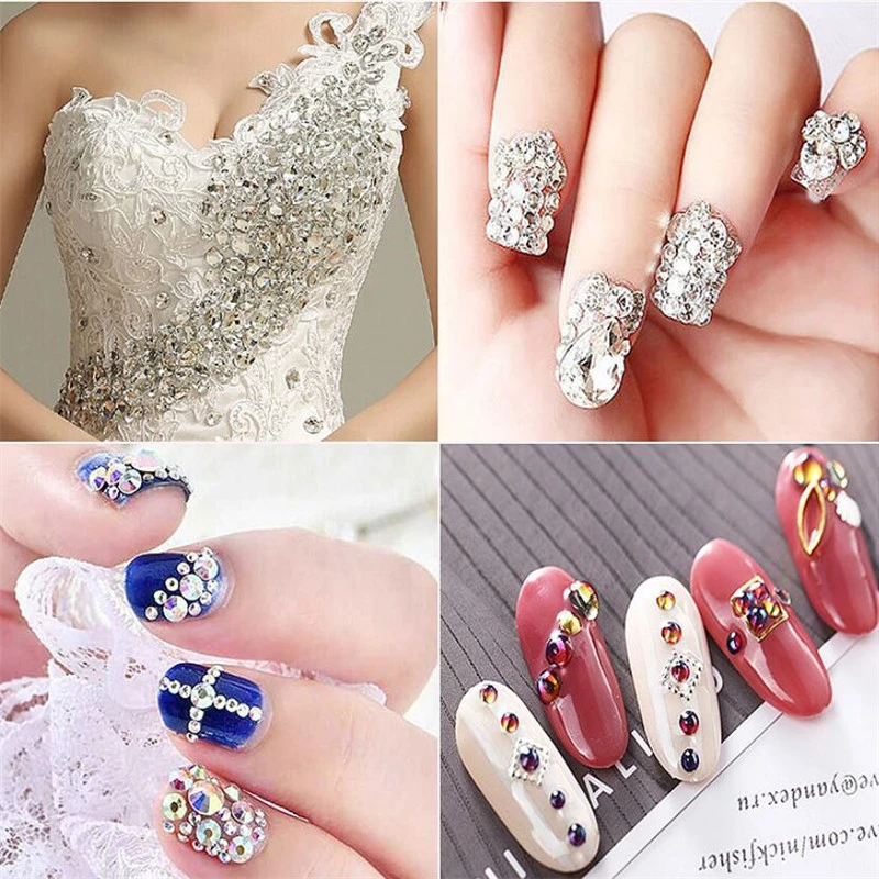 TOP Glitter Crystal AB Rhinestones SS3-SS50 Non Hot Fix FlatBack Strass Sewing & Fabric Garment Nail Art Rhinestones Decorations images - 6