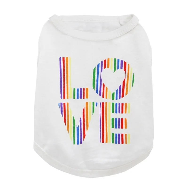 

Summer Colorful Striped Letters Dog Vest Pet Clothes for Dogs Pets Clothing Cat Dog Clothes Puppy Vest Cat Clothing for Dogs