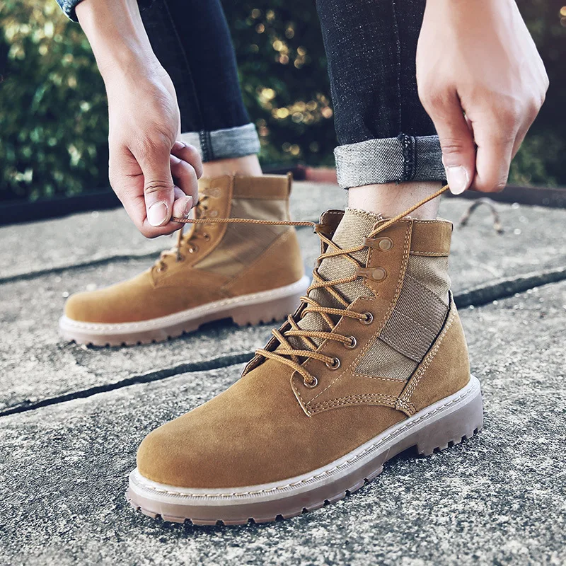 Men's Military boot Combat Mens Chukka Ankle Boot Tactical Big Size Army Male Shoes Safety Motocycle Boots Masculino | Обувь