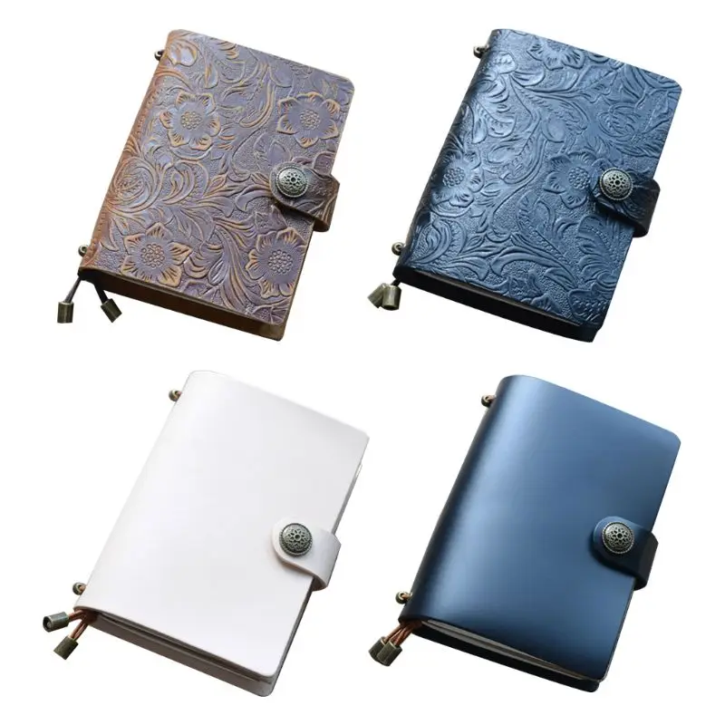 

Vintage Leather Travel Journal Notebook Diary Embossed Press Notepad Sketchbook Gift