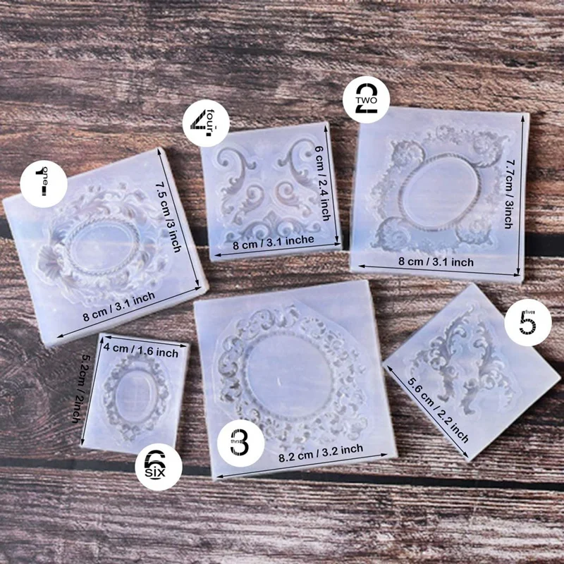 6 шт Ретро фоторамка формы силиконовые для эпоксидной смолы литья DIY ремесло