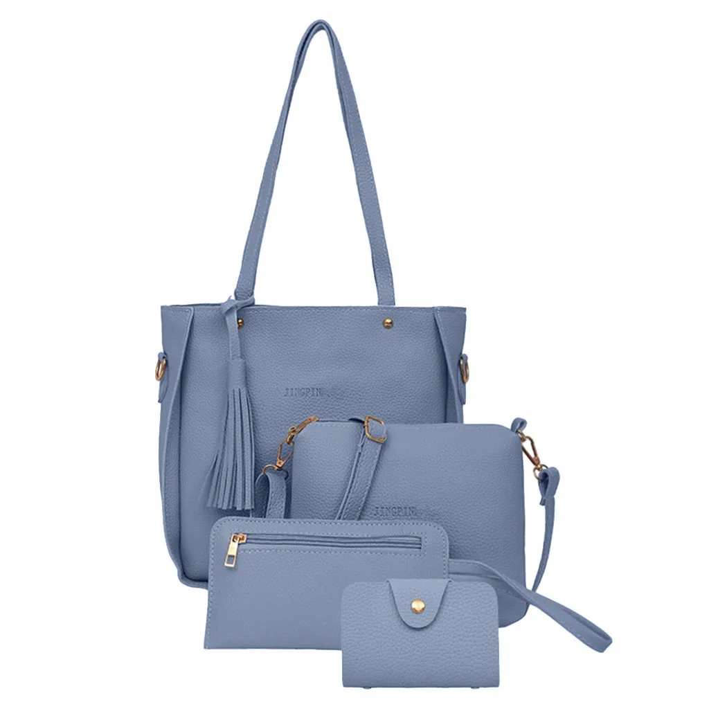 

Four-Piece Woman bag 2019 New Fashion Shoulder Bag Messenger Bag Wallet Handbag elegant anti-theft travel bag