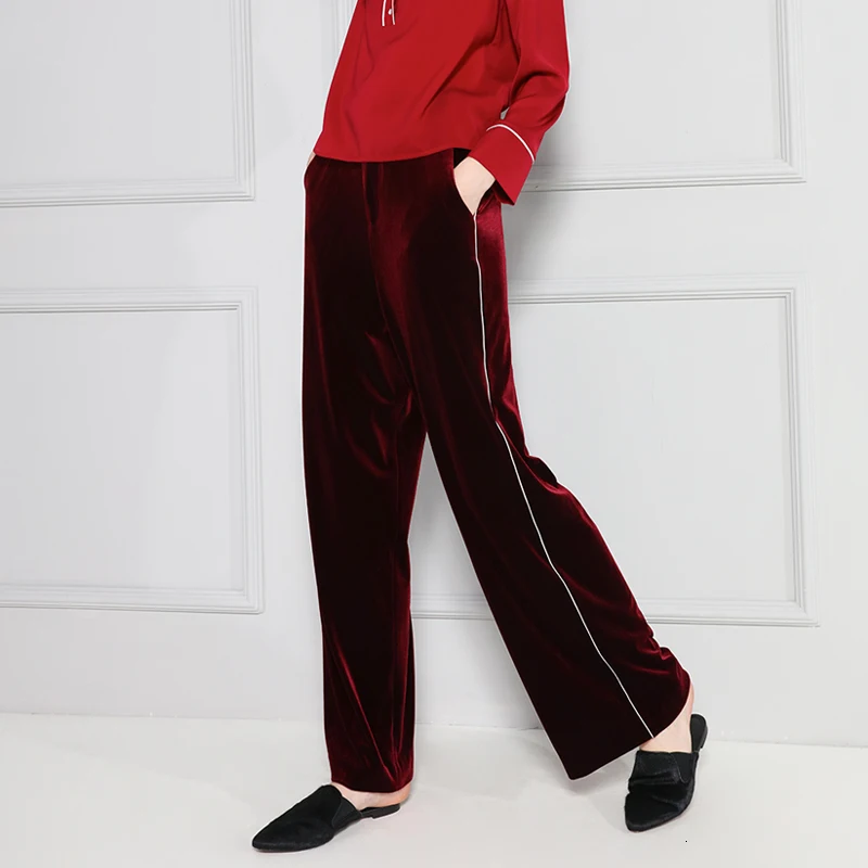 

British Luxury Women Double Breasted Velvet Blazer Suit Elegant Party Office Lady Retro Slim Fit Wide Leg Pants Blazers Suits