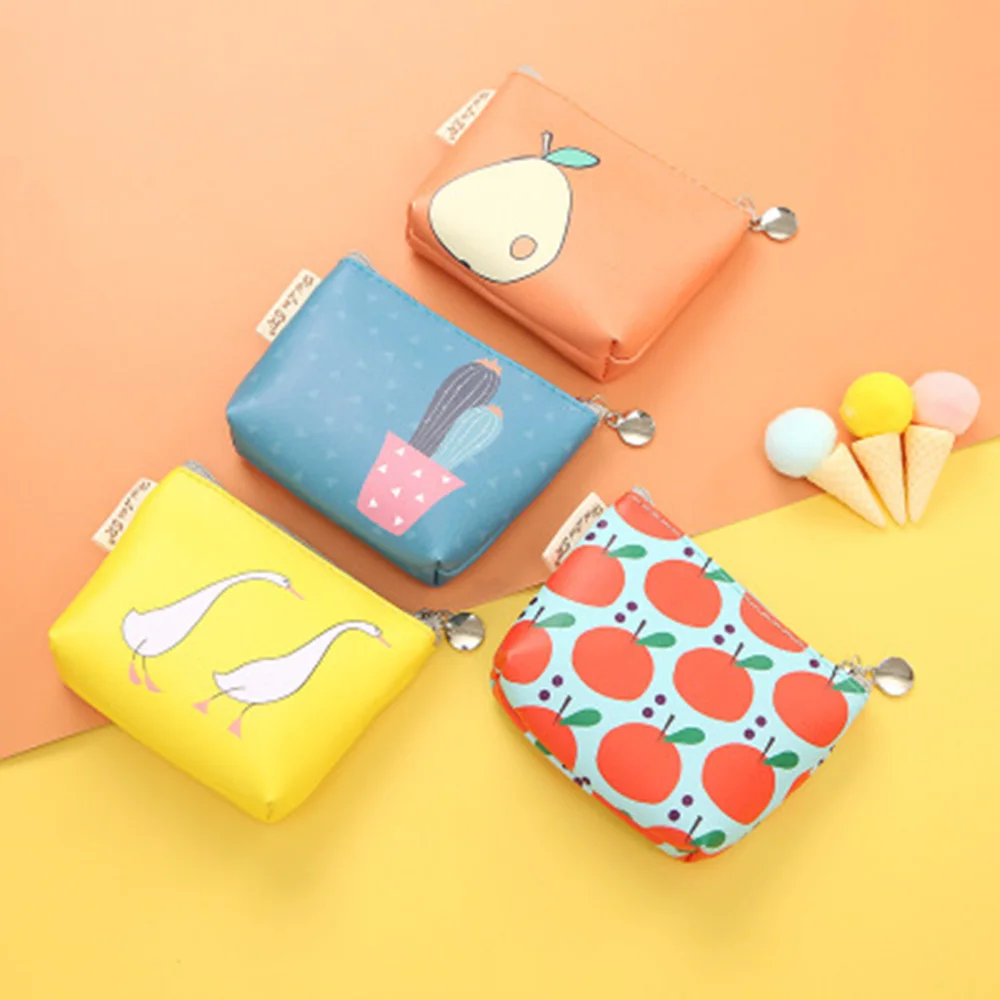 

Fashion Cartoon Small Coin Bag Women Pu Leather Coin Purse Wallet Coin Money Key Card Holder Case Pouch Mini Storage Bag