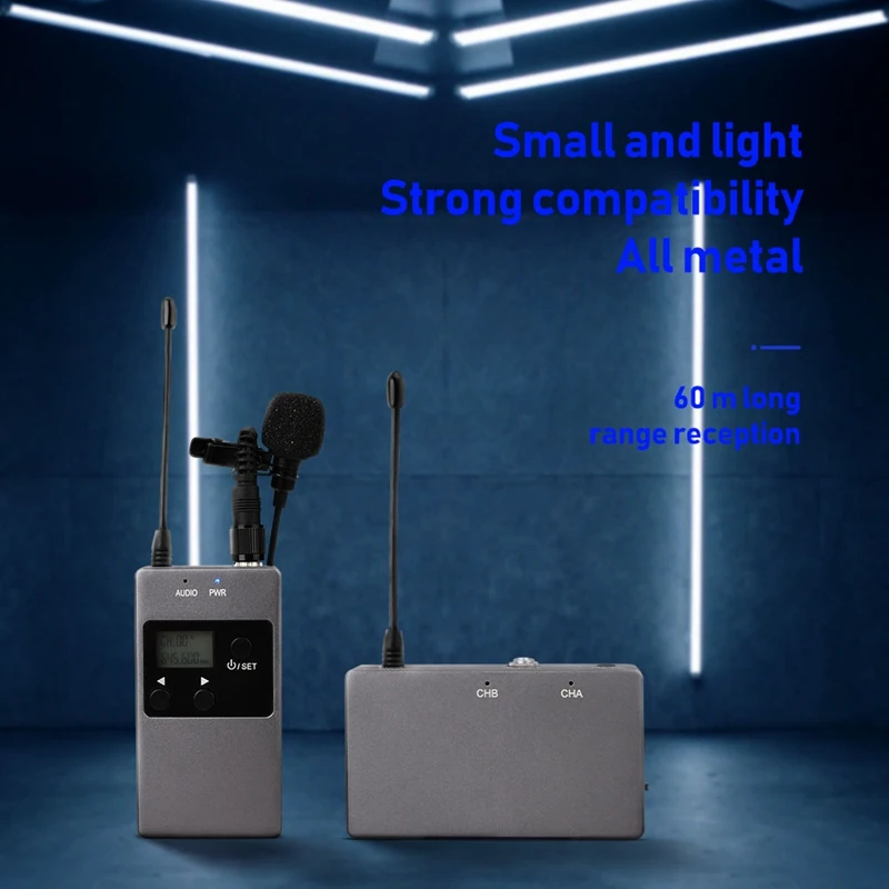 KW M01F 50 канальный UHF профессиональный перезаряжаемый двойной беспроводной Lavalier