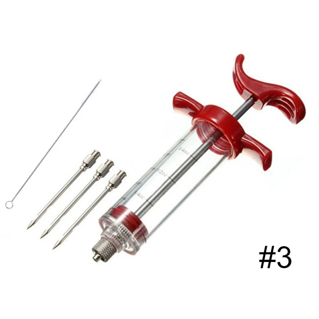 

2pcs Meat Injector Kit Plastic Portable Marinade Infuser Turkey Injector Syringe Grilled Juice Syringe Kitchen Tools & Gadgets