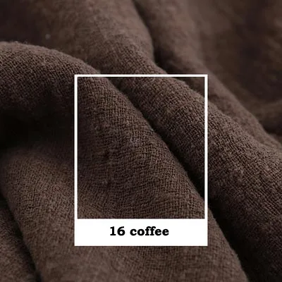 16 coffee Художественный Ретро Slub креп хлопок/лен белый желтый оранжевый кофе темно серый красный мягкая ткань для ручной работы летнее платье Блузка - Цвет: 16 coffee