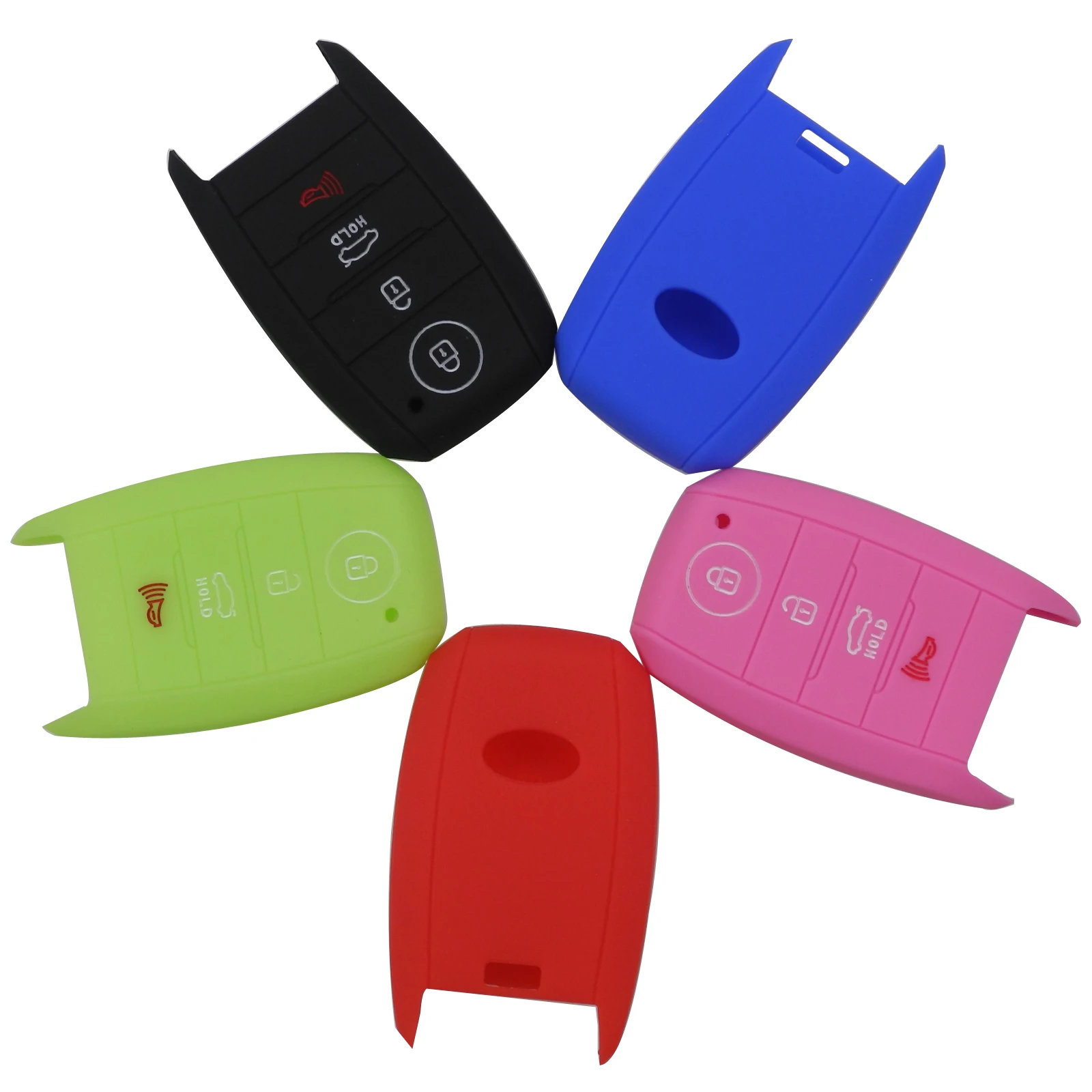 

Jingyuqin 4 кнопки чехол для дистанционного ключа от машины силиконовый чехол FOB для KIA K3 K5 Sorento Carens Cerato Forte держатель для стайлинга автомобиля