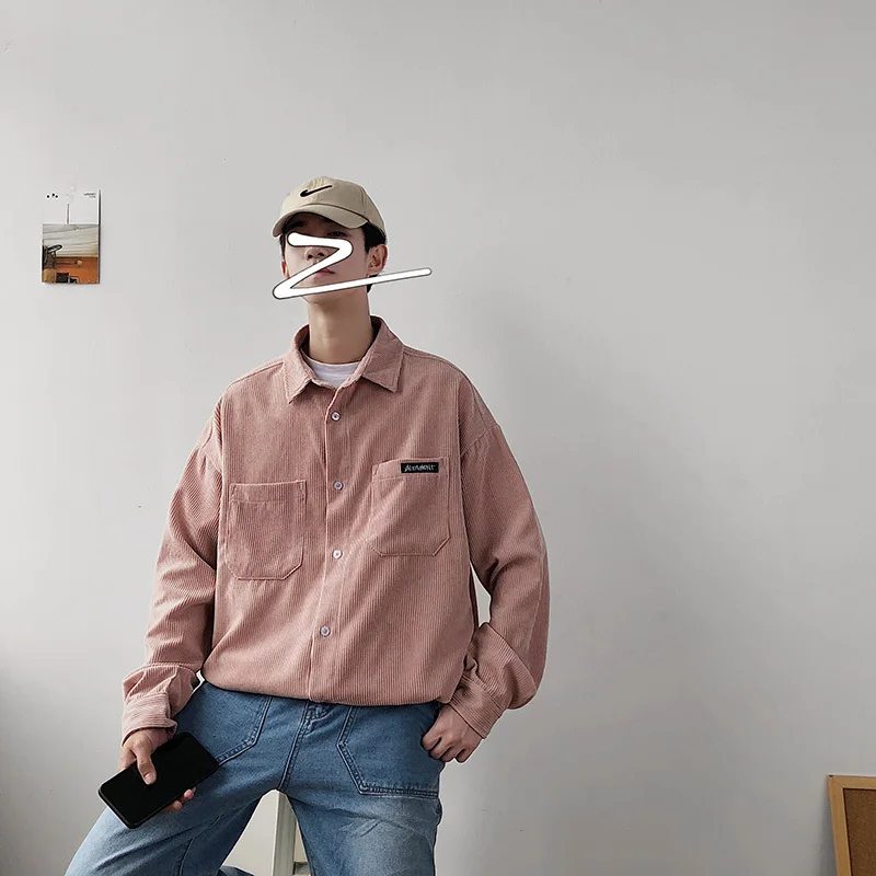 2019 осень и зима новый однотонный вельветовый с длинными рукавами порт ветер