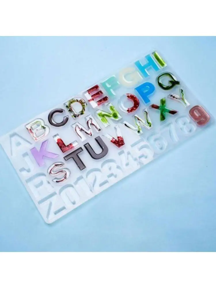 

Crystal Epoxy Resin Mold Alphabet Letter Number Pendants Casting Silicone Mould