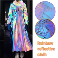 100x140cm soft chemical fiber colorful reflective fabric rainbow reflective fabric for diy sewing clothing windbreaker down