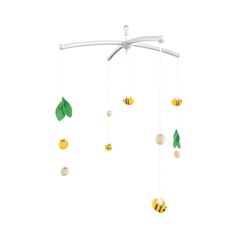 

Шерстяной войлочный пчелиный шар ручной работы с пластиковым кронштейном, подвесные украшения для дома, детской комнаты, спальни