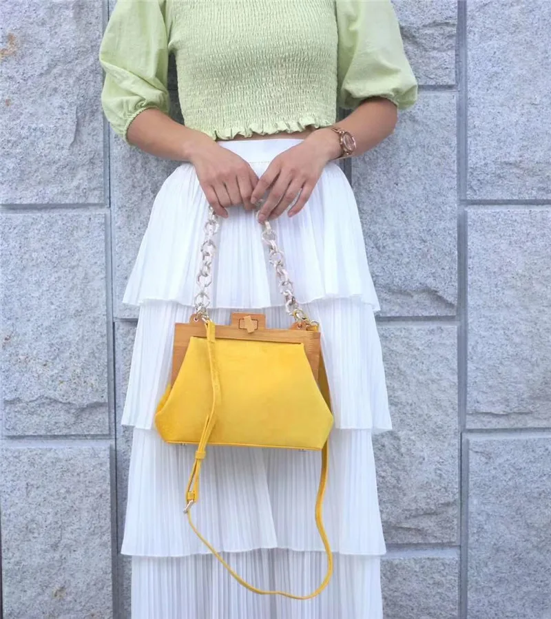 Женская сумка футляр для мороженого Роскошная вечерняя сумочка с деревянной