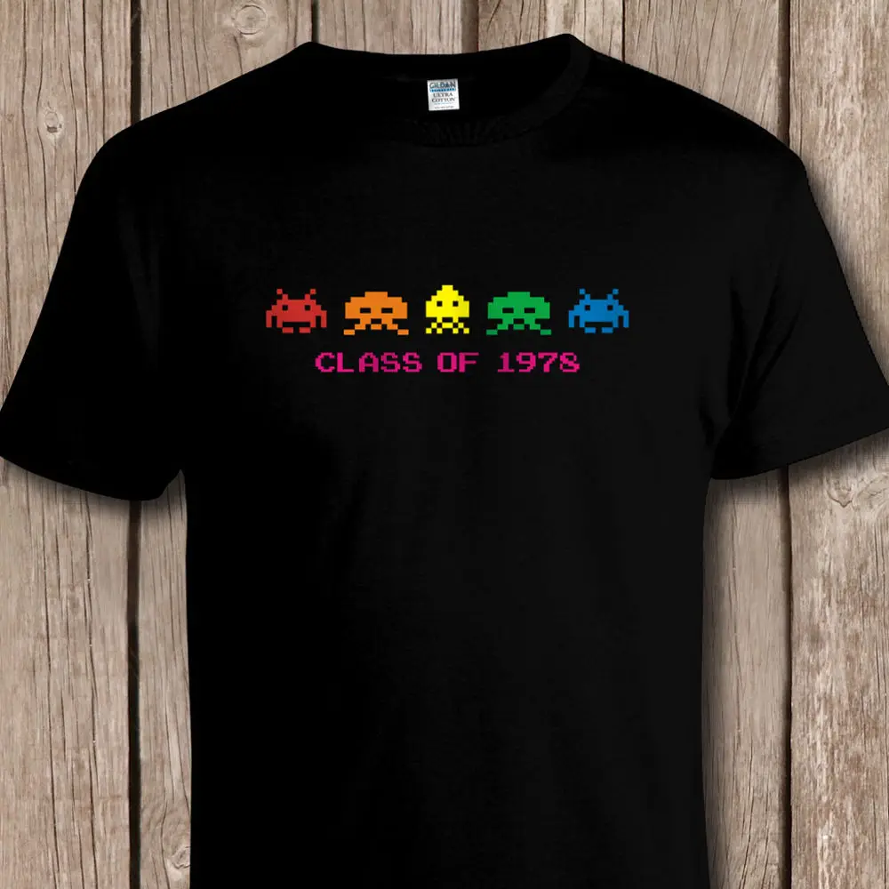 

Funny Retro Space Invaders 'Class Of 1978' T Shirt - C64 / Console Video Games Cool Casual Unisex Tees