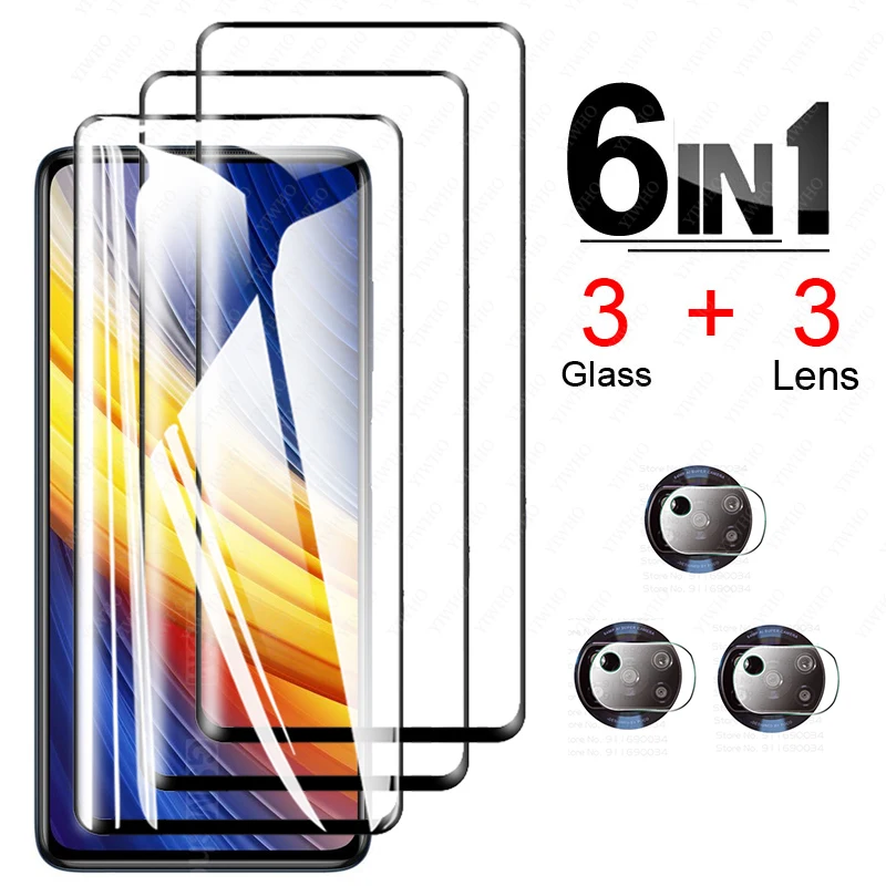 

For Poco X3 Pro Screen Protector Glass for Xiaomi Poco X3 Pro Tempered Glass for Poco F3 M3 X3 Nfc Pro X3pro Camera Lens Glass
