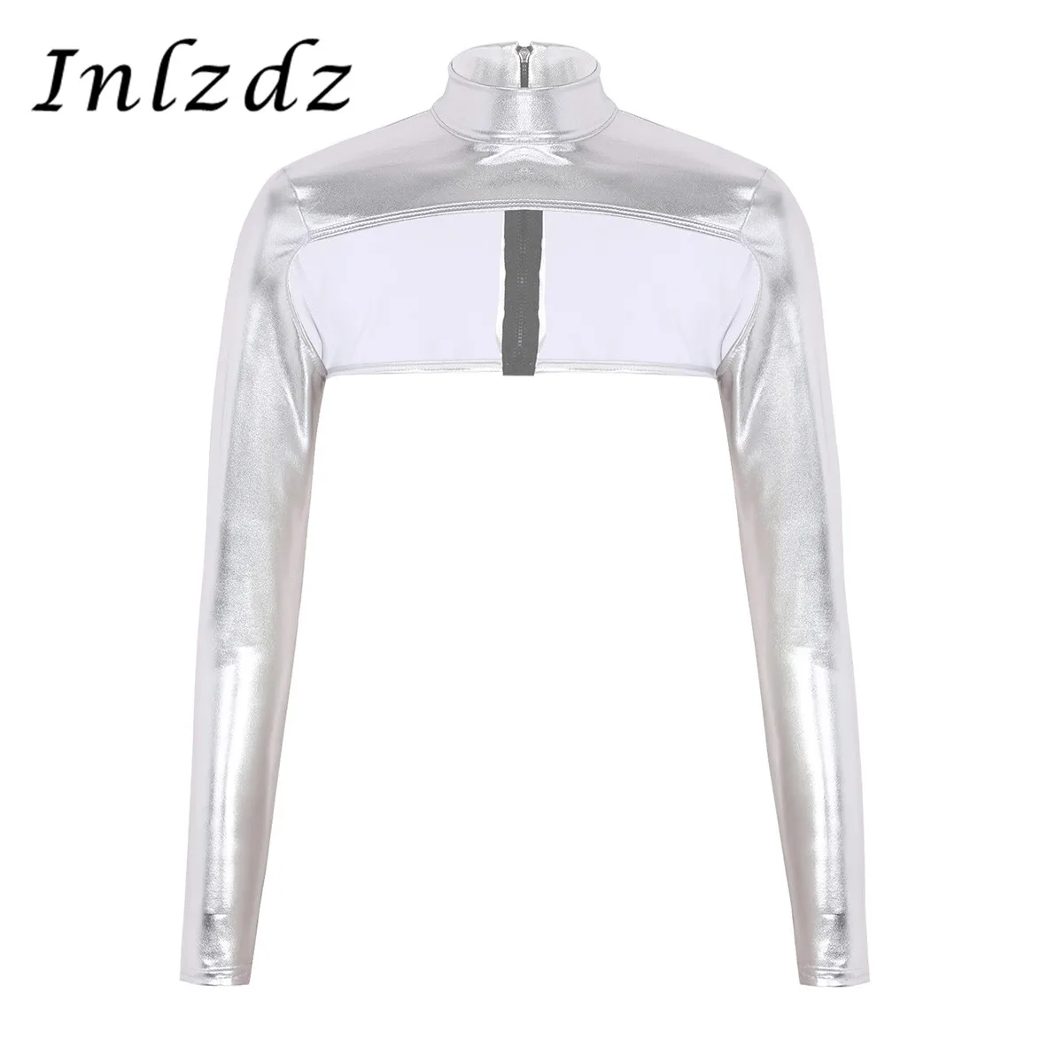 Женский Блестящий укороченный топ для танца на шесте металлическая облегающая